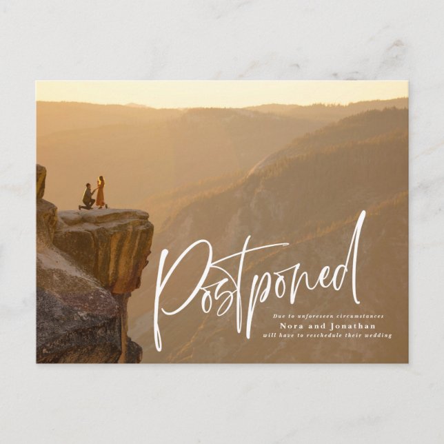 Anúncio Cartão Postal de Adiamento de Rascunho Rápido (Frente)