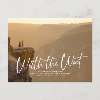 Anúncio Cartão postal de adiamento de script de espera