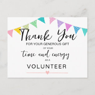 Anúncio Cartão Postal de Agradecimento aos Voluntários