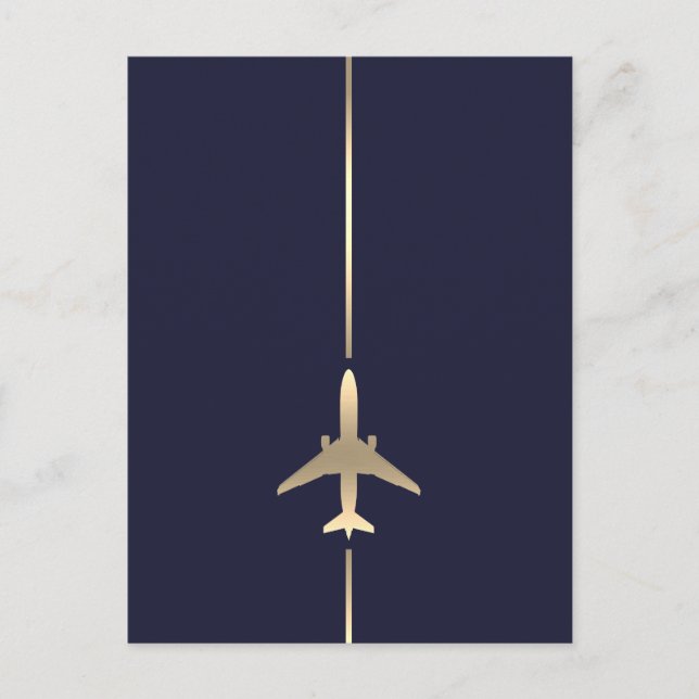 Anúncio Cartão Postal de Aviação Minimalista (Frente)