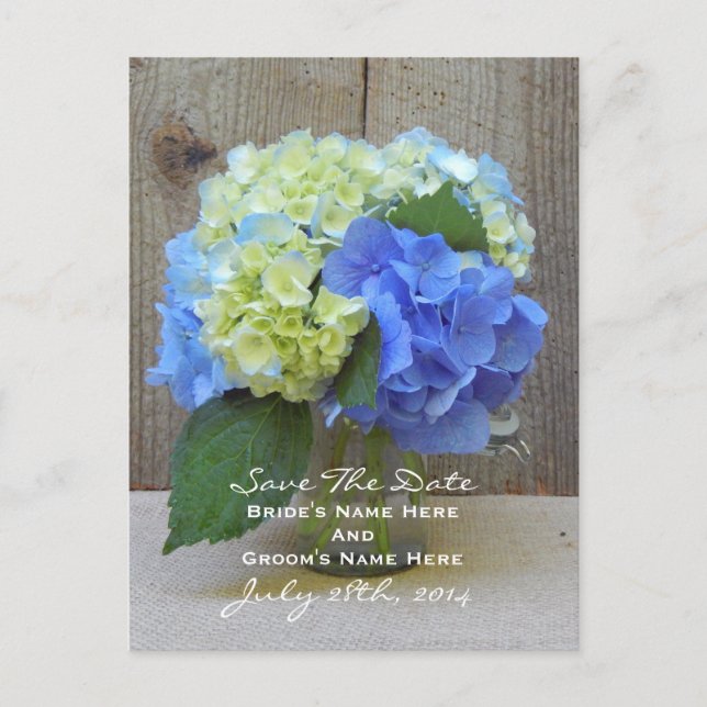 Anúncio Cartão postal de aviso de casamento com jarra de h (Frente)