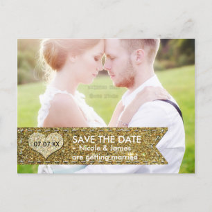 Anúncio Cartão postal de banner de brilho dourado PHOTO SA