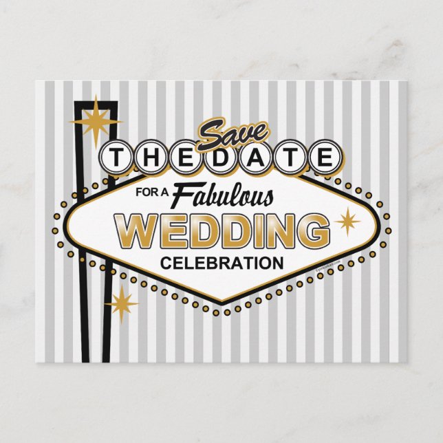 Anúncio Cartão postal de casamento com DST de Las Vegas (Frente)