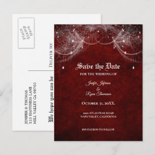 Anúncio Cartão postal de casamento de halloween elegante p