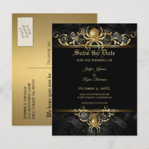 Anúncio Cartão postal de casamento de halloween elegante p