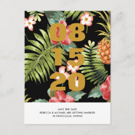 Anúncio Cartão postal de casamento floral tropical para sa