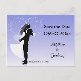 Anúncio Cartão Postal de Casamento Lilac Ombre Save The Da