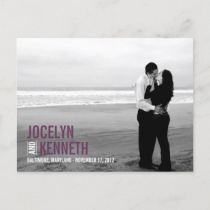 Anúncio Cartão Postal de Compromisso de Data - Roxo Simpli