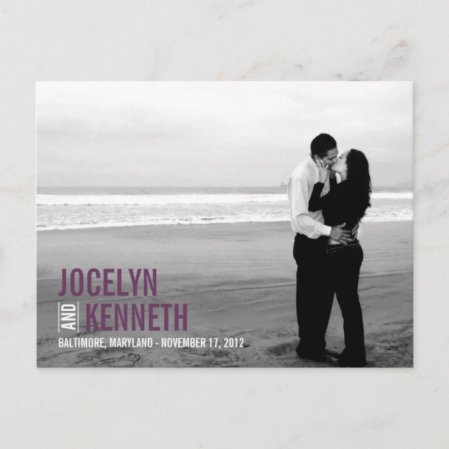 Anúncio Cartão Postal de Compromisso de Data - Roxo Simpli (Frente)