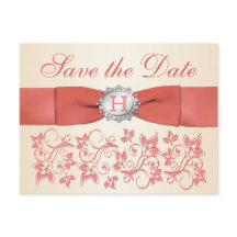 Cartão postal de coral, floral champanhe para guar