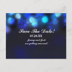 Anúncio Cartão postal de data de casamento com efeito boke