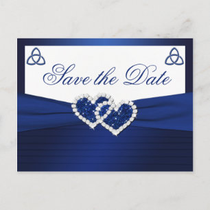 Anúncio Cartão postal de data de casamento Nó de Amor Azul