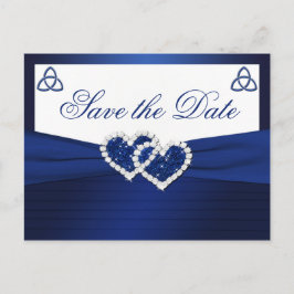 Anúncio Cartão postal de data de casamento Nó de Amor Azul