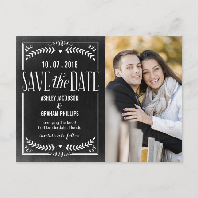 Anúncio Cartão postal de data de salvamento de amor lindo (Frente)