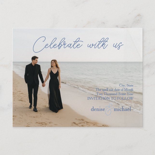 Anúncio Cartão Postal de Data de Salvamento de Foto Person (Frente)