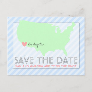 Anúncio Cartão postal de data de salvamento de mapa modern