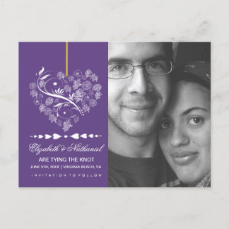 Anúncio Cartão postal de data de SAVE THE DATE sem fôlego 