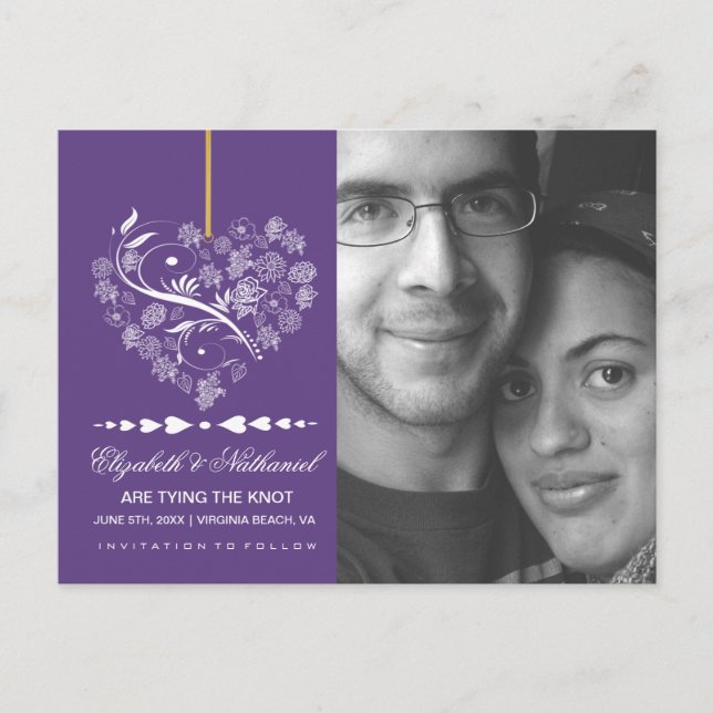 Anúncio Cartão postal de data de SAVE THE DATE sem fôlego  (Frente)