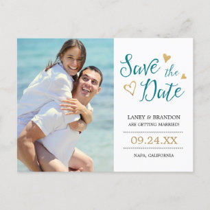 Anúncio Cartão postal de doce amor para salvar a data / Az