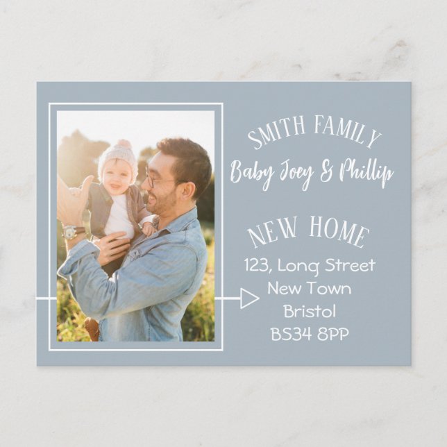 Anúncio Cartão postal de foto de mudança simples e moderno (Frente)