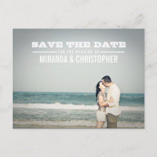 Anúncio Cartão postal de foto para salvar a data de casame