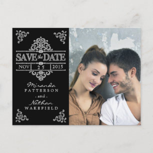 Anúncio Cartão postal de foto para salvar a data no quadro