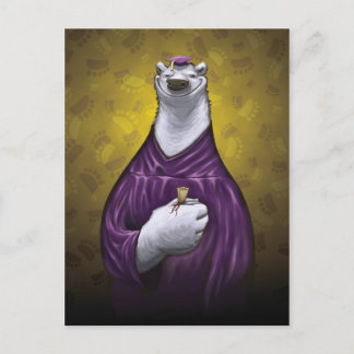 Anúncio Cartão Postal de Graduação de Urso Polar Roxo