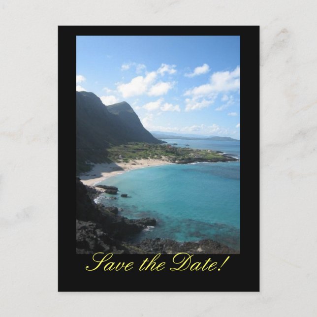 Anúncio Cartão postal de Hawaii para salvar a data (Frente)