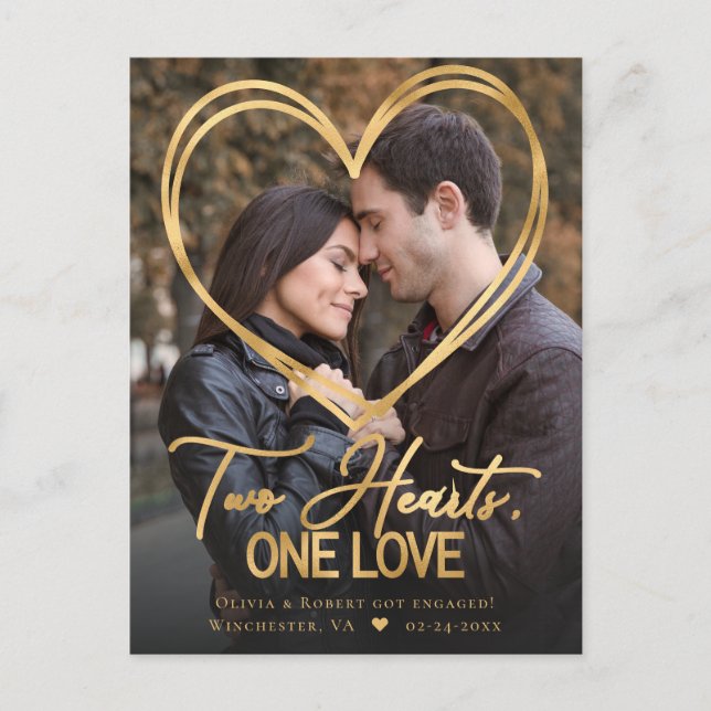 Anúncio Cartão postal de lançamento do Noivado de fotograf (Frente)