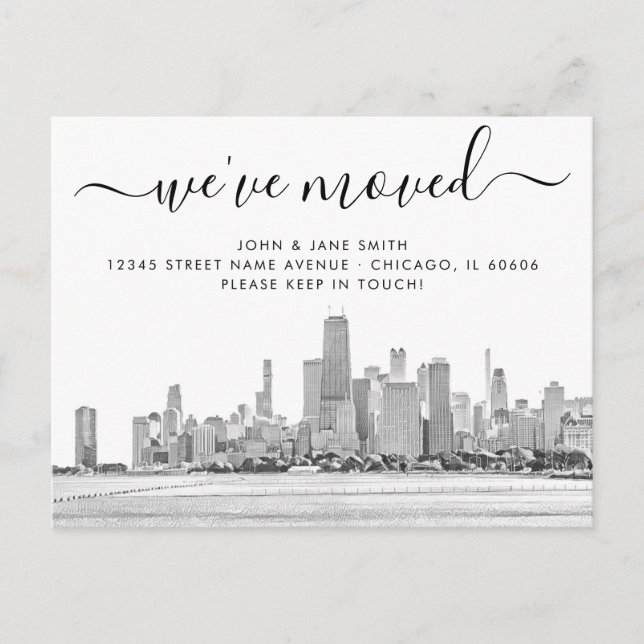Anúncio Cartão postal de lançamento móvel de Chicago (Frente)