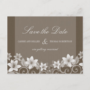 Anúncio Cartão Postal de Marfim Rústico com Florais para S