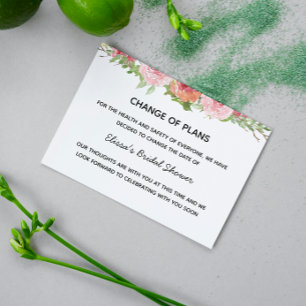 Anúncio Cartão postal de mudança de data floral
