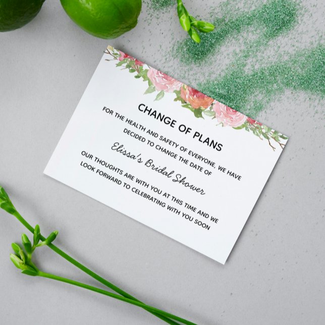 Anúncio Cartão postal de mudança de data floral (Criador carregado)