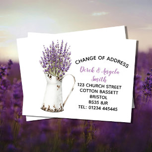 Anúncio Cartão Postal de Mudança de Endereço Lavanda   Nov