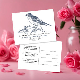 Anúncio Cartão Postal de Mudança – Ilustração de Ave Elega