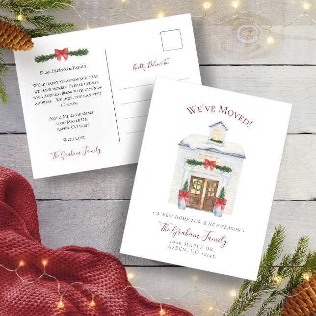 Anúncio Cartão postal de nova casa de fazenda que nos muda (Farmhouse New Home We've Moved Postcard
)