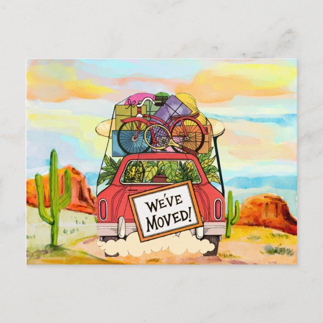 Anúncio Cartão postal de novo endereço Vintage (Frente)