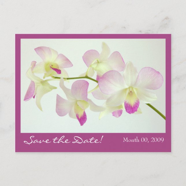 Anúncio Cartão postal de orquídeas, Salve a data! (Frente)