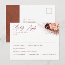 Cartão postal de RSVP de Pampas Florais Terracotta