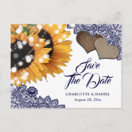 Anúncio Cartão Postal de Salvar a Data de Casamento com Gi