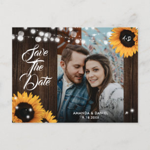 Anúncio Cartão postal de salvar a data do casamento com fo