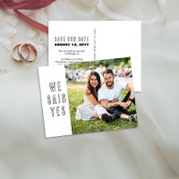 Cartão postal de salvar a data do casamento com fo