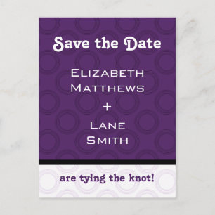 Anúncio Cartão postal de Salve a Data Romântico Retrô