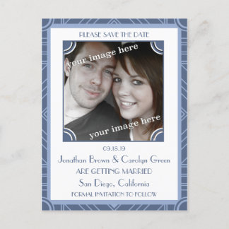 Anúncio Cartão Postal de Save the Date Art Déco Roxo
