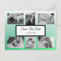 Cartão Postal de Save the Date com Foto em Verde G