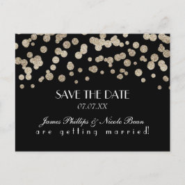Anúncio Cartão Postal de Save The Date com Pontos Brilhant