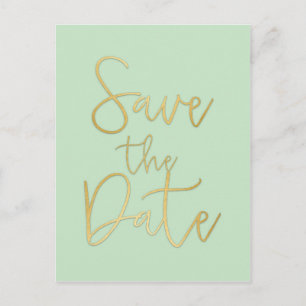 Anúncio Cartão postal de SAVE THE DATE com roteiro moderno