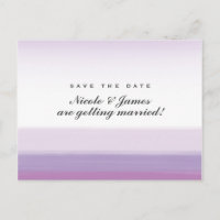 Cartão Postal de Save The Date de Aquarela Roxo La