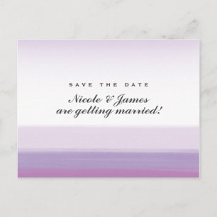 Anúncio Cartão Postal de Save The Date de Aquarela Roxo La