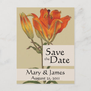 Anúncio Cartão Postal de Save the Date de Botânica Vintage